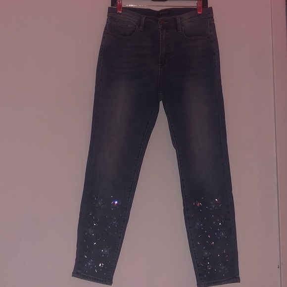 oversized blue rhinestone jeans - Picture 1 of 4